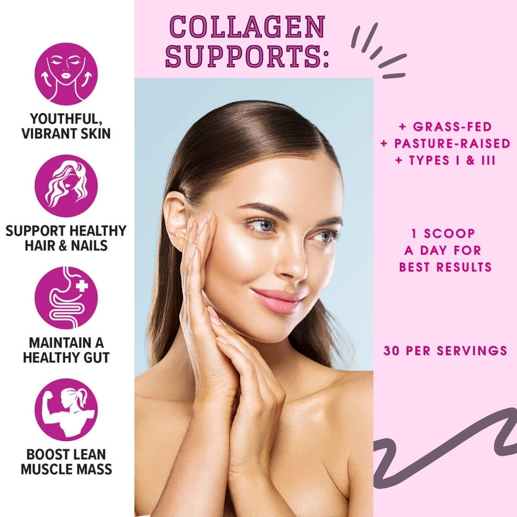 Collagen Peptides Powder  Hydrolyzed Types I - III  Unflavored (10 Oz)