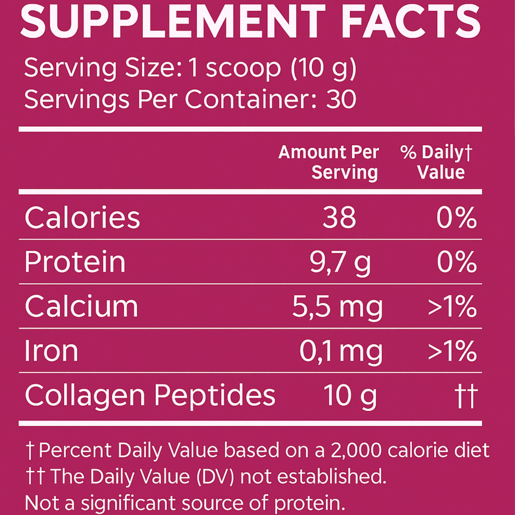 Collagen Peptides Powder  Hydrolyzed Types I - III  Unflavored (10 Oz)